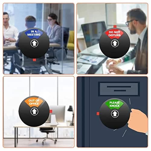 LoYinLo Do Not Disturb Sign, 5 inch Round Black Acrylic | 4-State Office Privacy Slider thumbnail 7