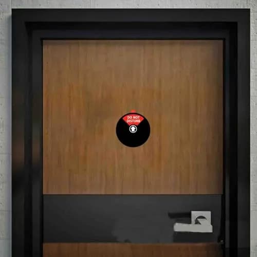 LoYinLo Do Not Disturb Sign, 5 inch Round Black Acrylic | 4-State Office Privacy Slider thumbnail 9