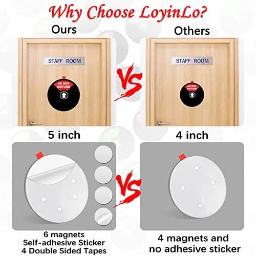 LoYinLo Do Not Disturb Sign, 5 inch Round Black Acrylic | 4-State Office Privacy Slider thumbnail 2