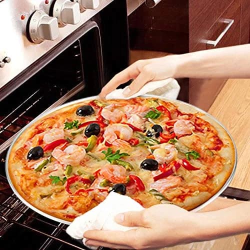 TeamFar 12 Inch Pizza Pan | Stainless Steel Baking Tray Set of 4 | Rust-Resistant & Dishwasher Safe thumbnail 5