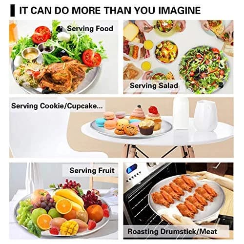 TeamFar 12 Inch Pizza Pan | Stainless Steel Baking Tray Set of 4 | Rust-Resistant & Dishwasher Safe thumbnail 7