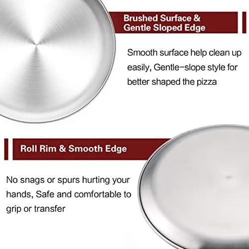 TeamFar 12 Inch Pizza Pan | Stainless Steel Baking Tray Set of 4 | Rust-Resistant & Dishwasher Safe thumbnail 3