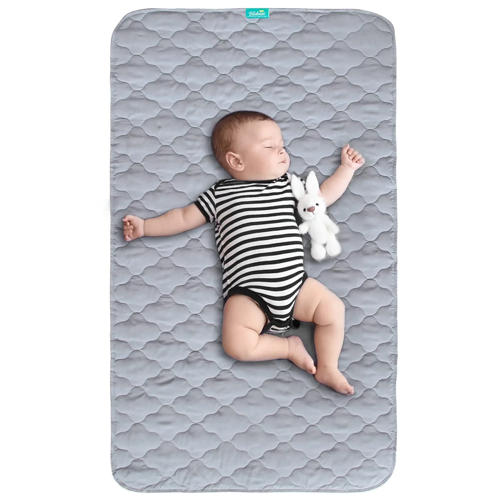 Biloban Waterproof Crib Mattress Protector 52x28 Inch (132x71 cm) | Breathable Quilted Pad for Indian Nurseries - main product image