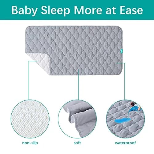 Biloban Waterproof Crib Mattress Protector 52x28 Inch (132x71 cm) | Breathable Quilted Pad for Indian Nurseries thumbnail 2