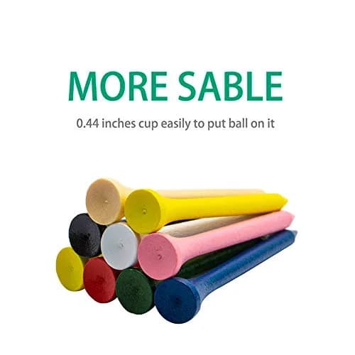 THIODOON Golf Tees 3 1/4 inch | Natural Hardwood, Less Friction, Bulk 100 Count thumbnail 4