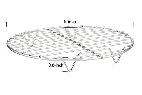 TeamFar 9 Inch Round Cooling Rack Set of 4 | Heavy Duty Stainless Steel, Rust Resistant, Dishwasher Safe thumbnail 7