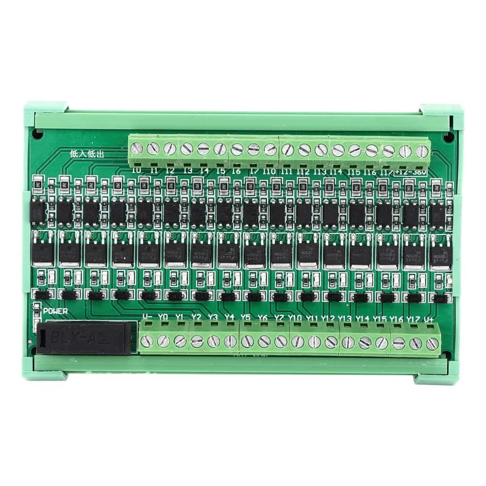 Jectse 16-Channel PLC Amplifier Board 12-36VDC (16 Channels) | Photoelectric Isolation for Industrial Control