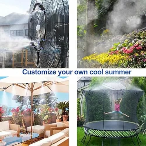LANDGARDEN Outdoor Misting Cooling System,49FT Misting Line,15 Brass Mist Nozzles for Patio Garden Greenhouse | Efficient Outdoor Cooling thumbnail 4