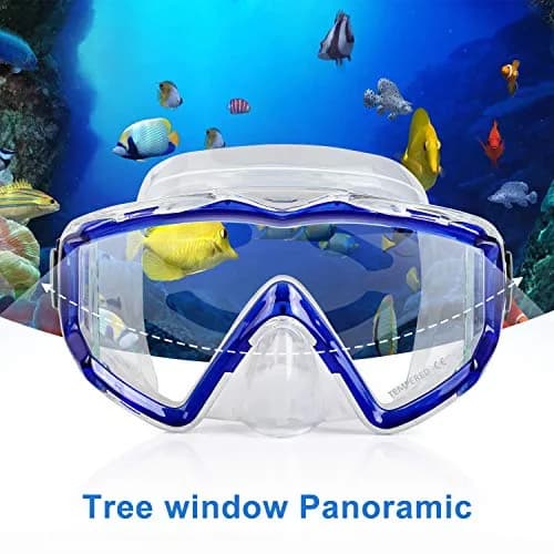EXP VISION Pano 3 Panoramic View Diving Mask, Tempered Glass Lens Scuba Snorkeling Dive Mask 280g (9.88 oz) | Wide View for Freediving thumbnail 5