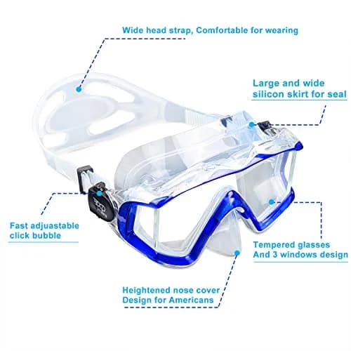 EXP VISION Pano 3 Panoramic View Diving Mask, Tempered Glass Lens Scuba Snorkeling Dive Mask 280g (9.88 oz) | Wide View for Freediving thumbnail 3