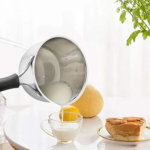 TeamFar 2 Quart Stainless Steel Saucepan with Lid | 1.89 L (2 qt) Milk Pot for Small Batches thumbnail 4