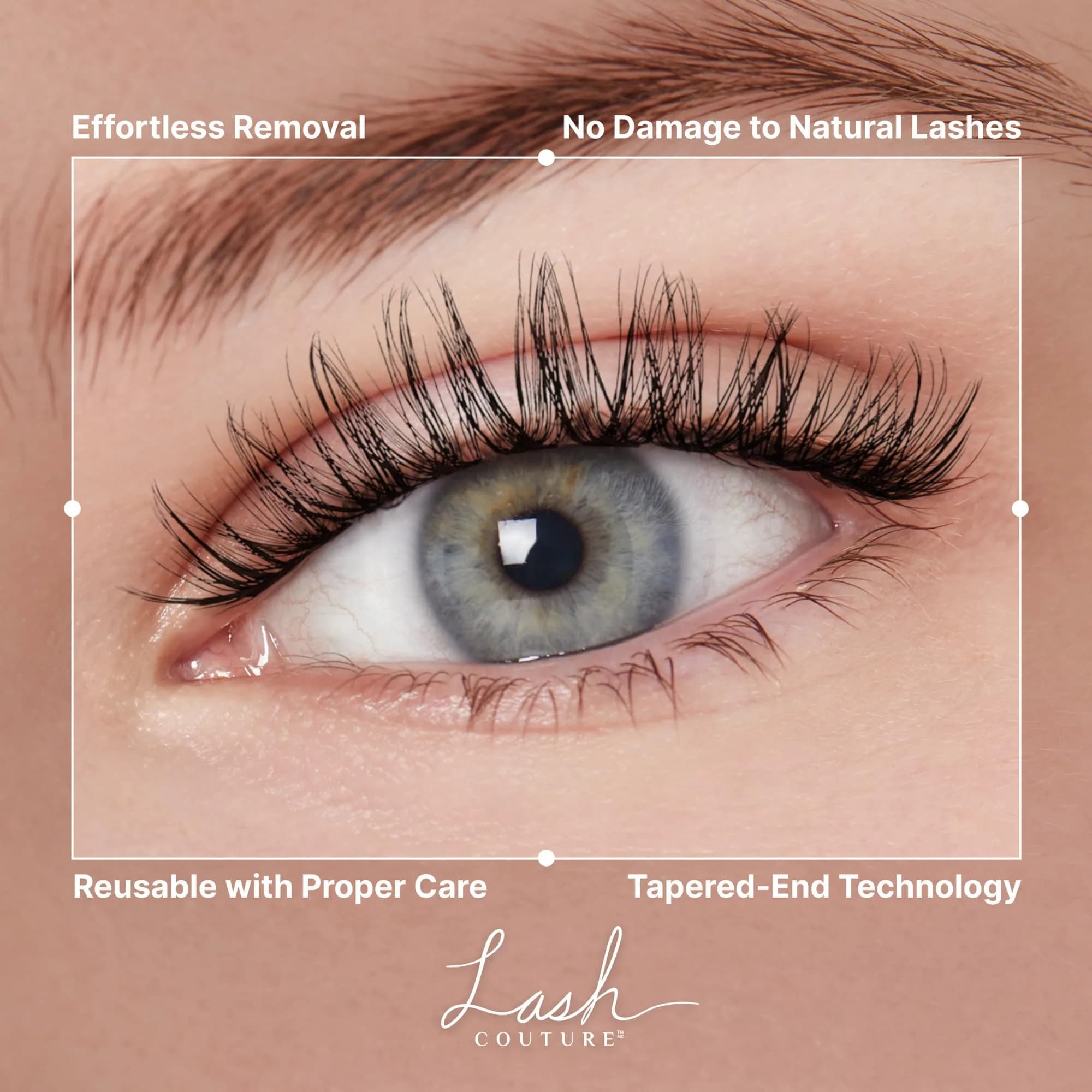 KISS Lash Couture LuXtensions False Eyelashes, Royal Satin, 1 Pair, 10mm Flat Lash | Natural Look Reusable D/C/J Curl Mix - view 7