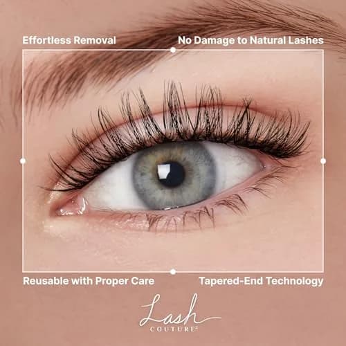 KISS Lash Couture LuXtensions False Eyelashes, Royal Satin, 1 Pair, 10mm Flat Lash | Natural Look Reusable D/C/J Curl Mix thumbnail 7