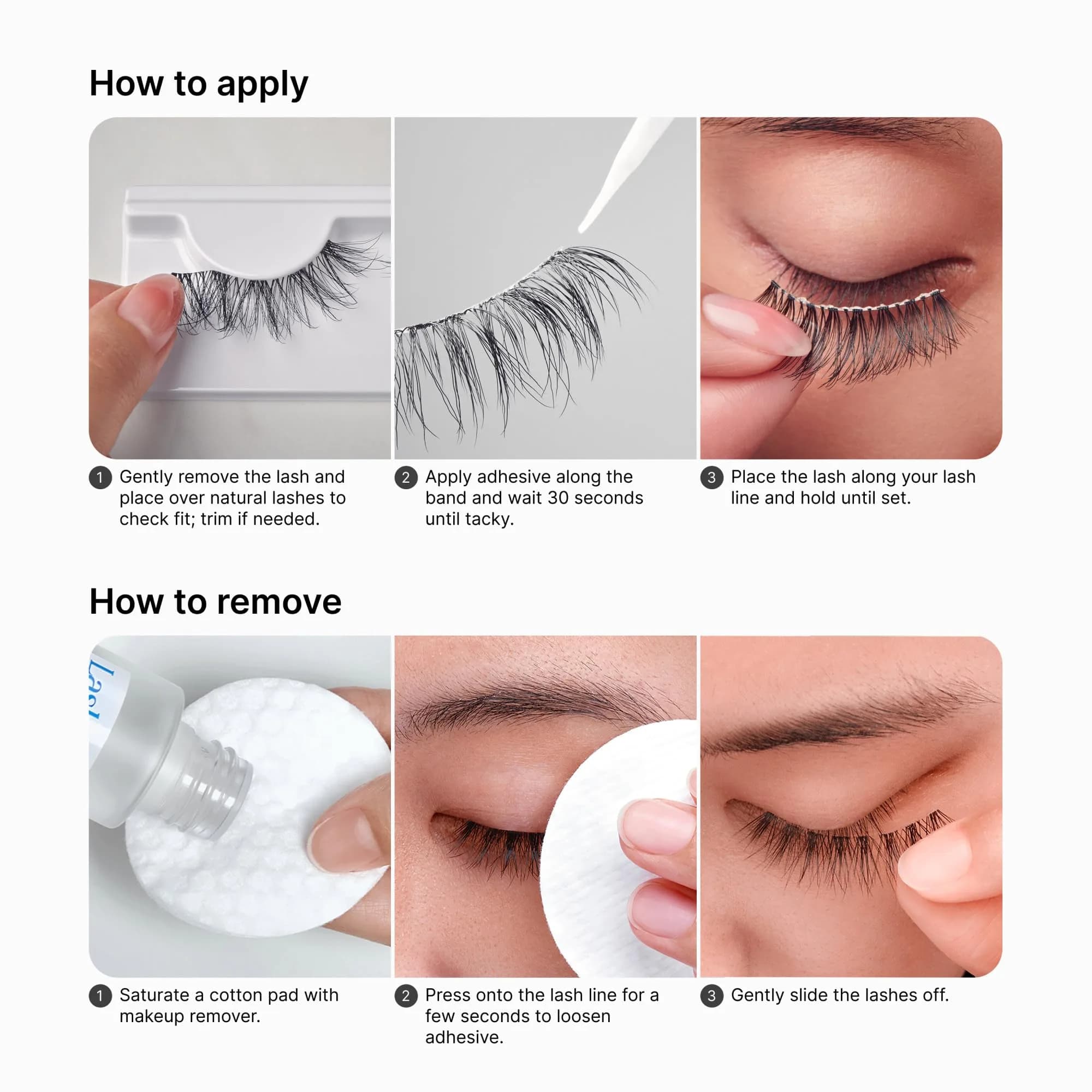 KISS Lash Couture LuXtensions False Eyelashes, Royal Satin, 1 Pair, 10mm Flat Lash | Natural Look Reusable D/C/J Curl Mix - view 8