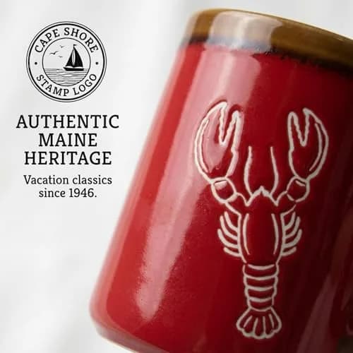Cape Shore 18oz Hand Glazed Stoneware Mug with Lobster Design | Nautical Coffee Mug for Daily Use thumbnail 5