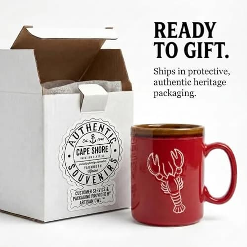 Cape Shore 18oz Hand Glazed Stoneware Mug with Lobster Design | Nautical Coffee Mug for Daily Use thumbnail 7
