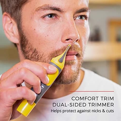 Remington Virtually Indestructible Nose, Ear & Brow Trimmer, Yellow, NE3871 | Waterproof, Rechargeable, Stainless Steel Blades thumbnail 4