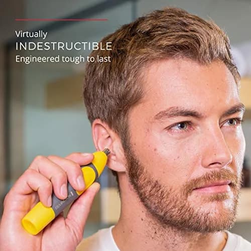 Remington Virtually Indestructible Nose, Ear & Brow Trimmer, Yellow, NE3871 | Waterproof, Rechargeable, Stainless Steel Blades thumbnail 5