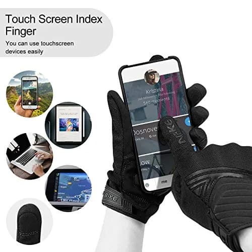 INBIKE Black X-Large Breathable Mesh Motorcycle Gloves with TPR Palm Pad & Touchscreen - view 4