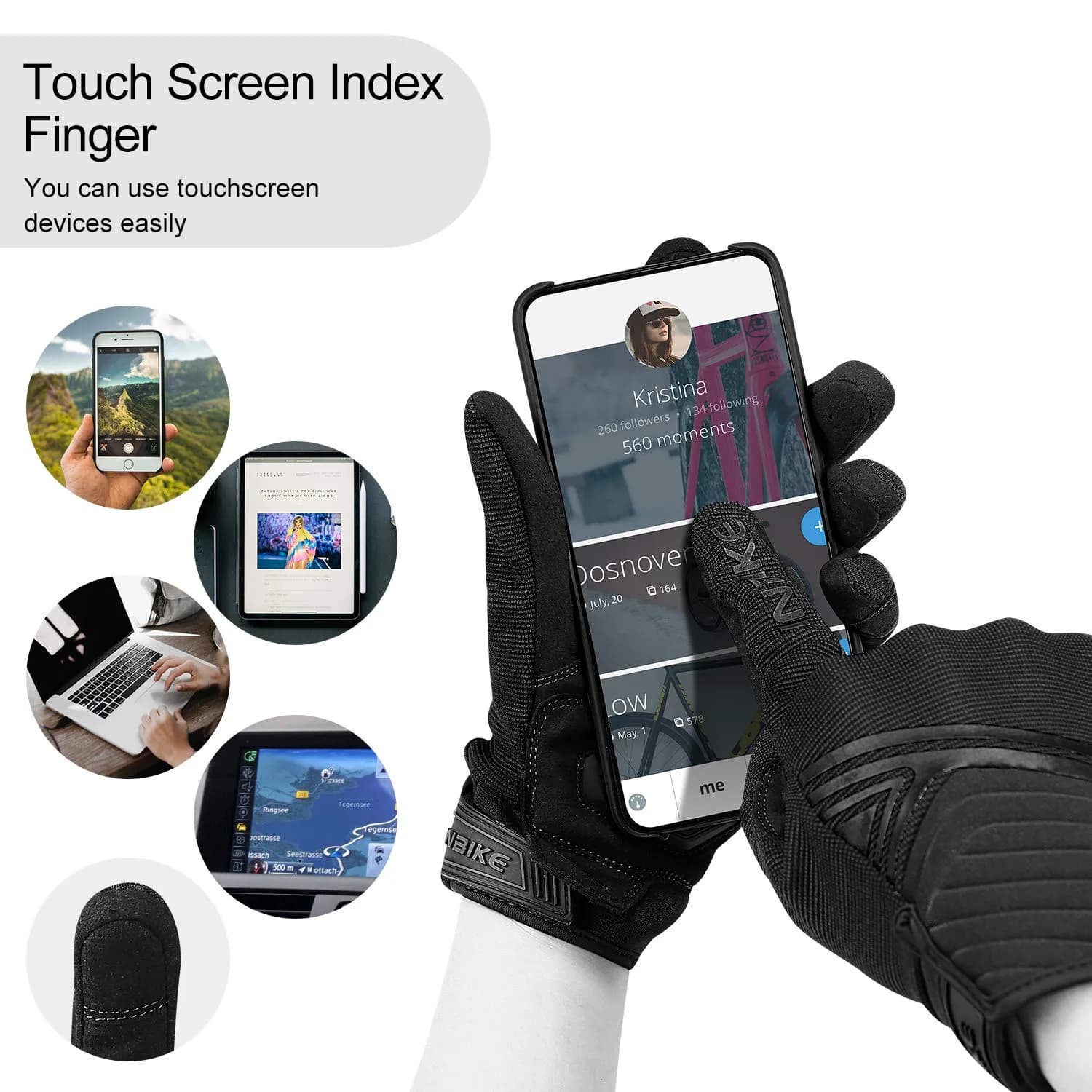 INBIKE Breathable Mesh Motorcycle Gloves with TPR Palm Pad & Touchscreen Small | Riding Protection for Indian Roads - view 6