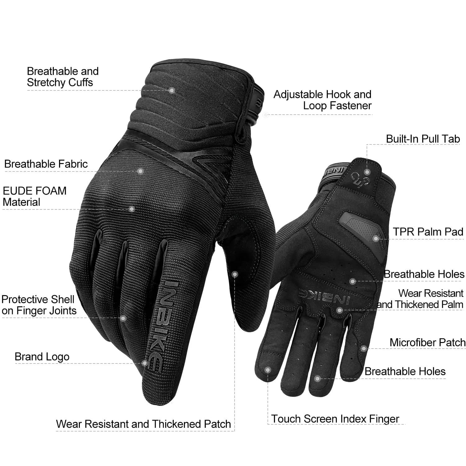 INBIKE Breathable Mesh Motorcycle Gloves with TPR Palm Pad & Touchscreen Small | Riding Protection for Indian Roads - view 7