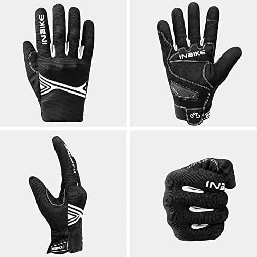 INBIKE Breathable Mesh Motorcycle Riding Gloves with Touchscreen & TPR Palm Pad, Black/White, Small | Lightweight & Flexible for Summer thumbnail 6