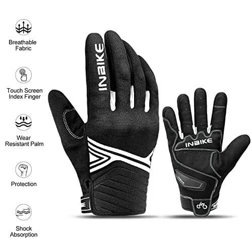INBIKE Breathable Mesh Motorcycle Riding Gloves with Touchscreen & TPR Palm Pad, Black/White, Small | Lightweight & Flexible for Summer thumbnail 7