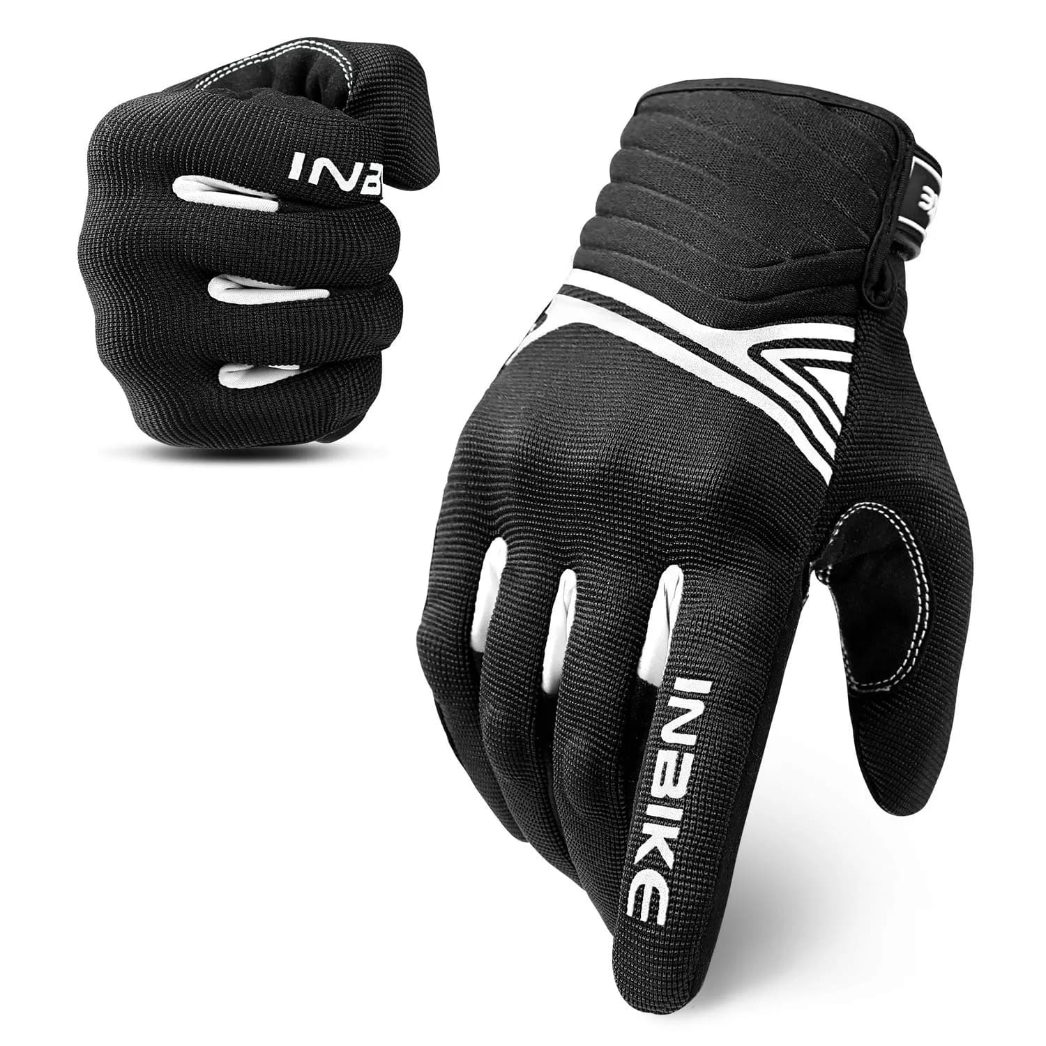 INBIKE Breathable Mesh Motorcycle Gloves with TPR Palm Pad & Touchscreen Small | Riding Protection for Indian Roads — White / Small