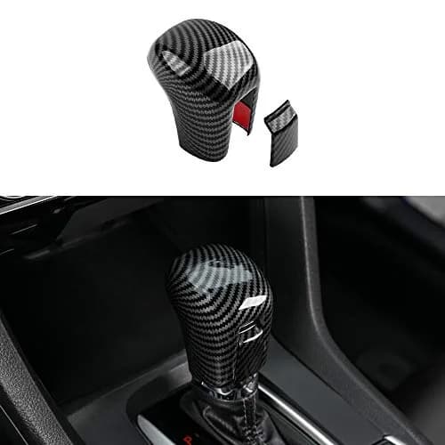 Thenice CVT Gear Shifting Knob Cover for Honda Civic 2016-2021 | Carbon Fiber Style, Easy Install thumbnail 1