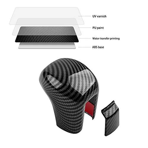 Thenice CVT Gear Shifting Knob Cover for Honda Civic 2016-2021 | Carbon Fiber Style, Easy Install thumbnail 2