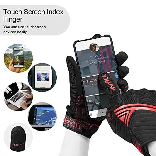 INBIKE Red XX-Large Breathable Mesh Motorcycle Gloves with TPR Palm Pad & Touchscreen - view 4