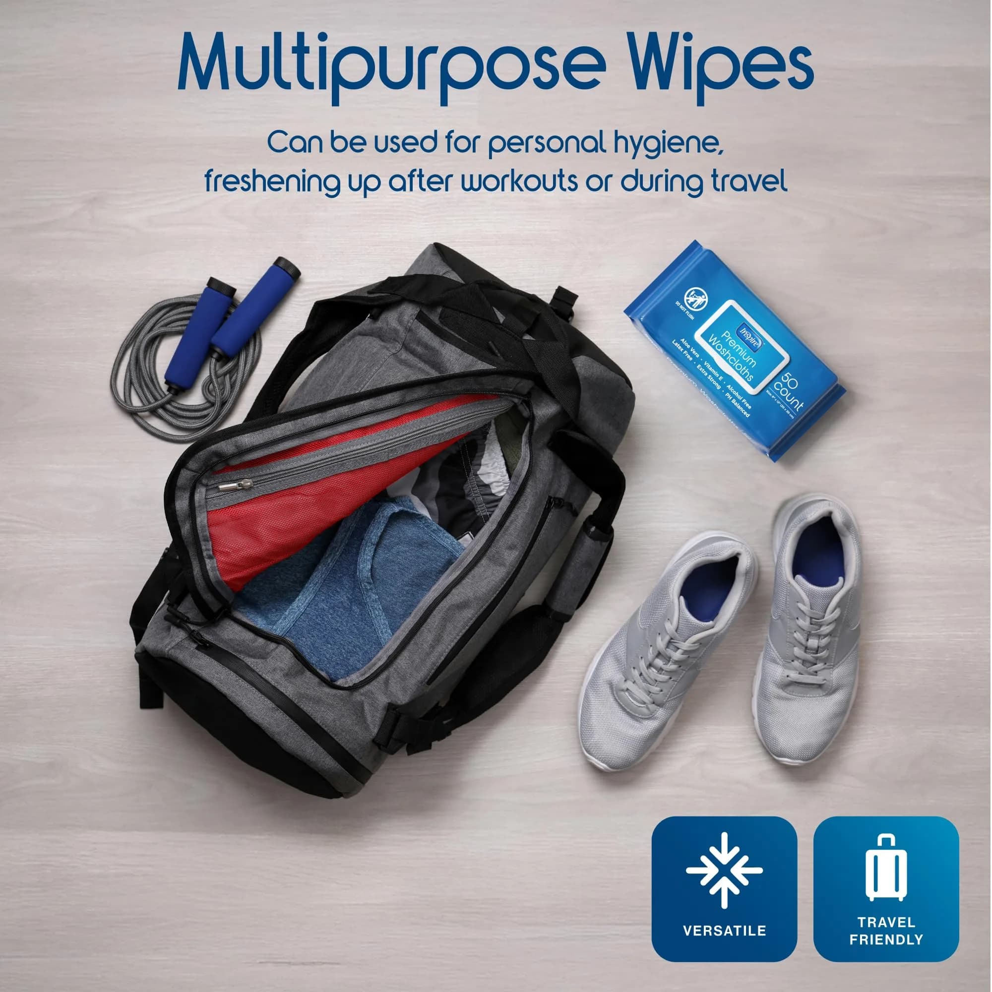Inspire Adult Wet Wipes, Wash Cloths 200 Count | Hypoallergenic, Alcohol-Free, pH Balanced for Sensitive Skin - view 7