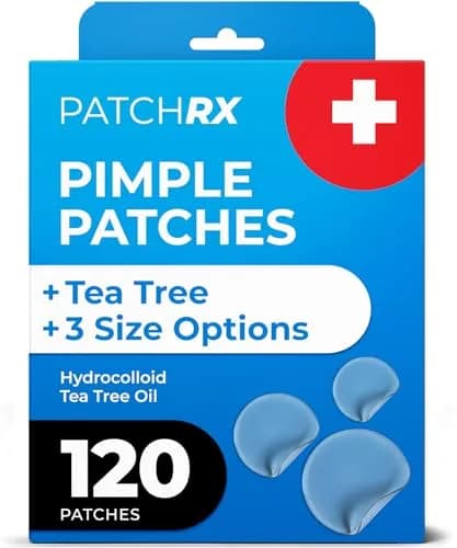 PatchRx Pimple Patches Hydrocolloid with Tea Tree Oil 120 Patches | Fast Acne Spot Relief for Face thumbnail 1