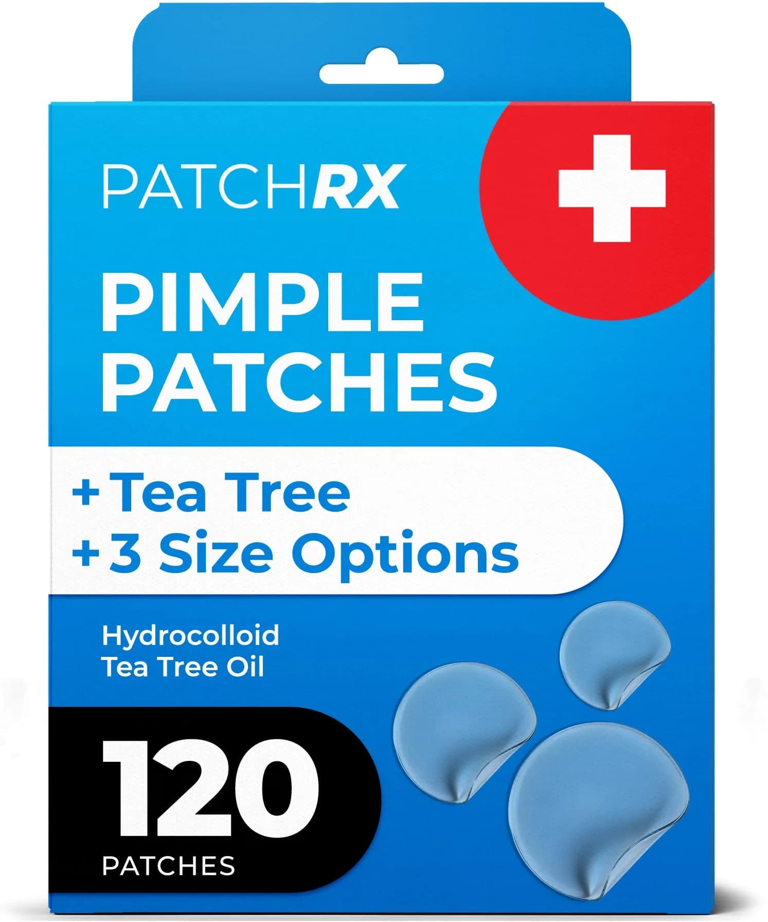 PatchRx Pimple Patches Hydrocolloid with Tea Tree Oil 120 Patches | Fast Acne Spot Relief for Face — 120 Patches
