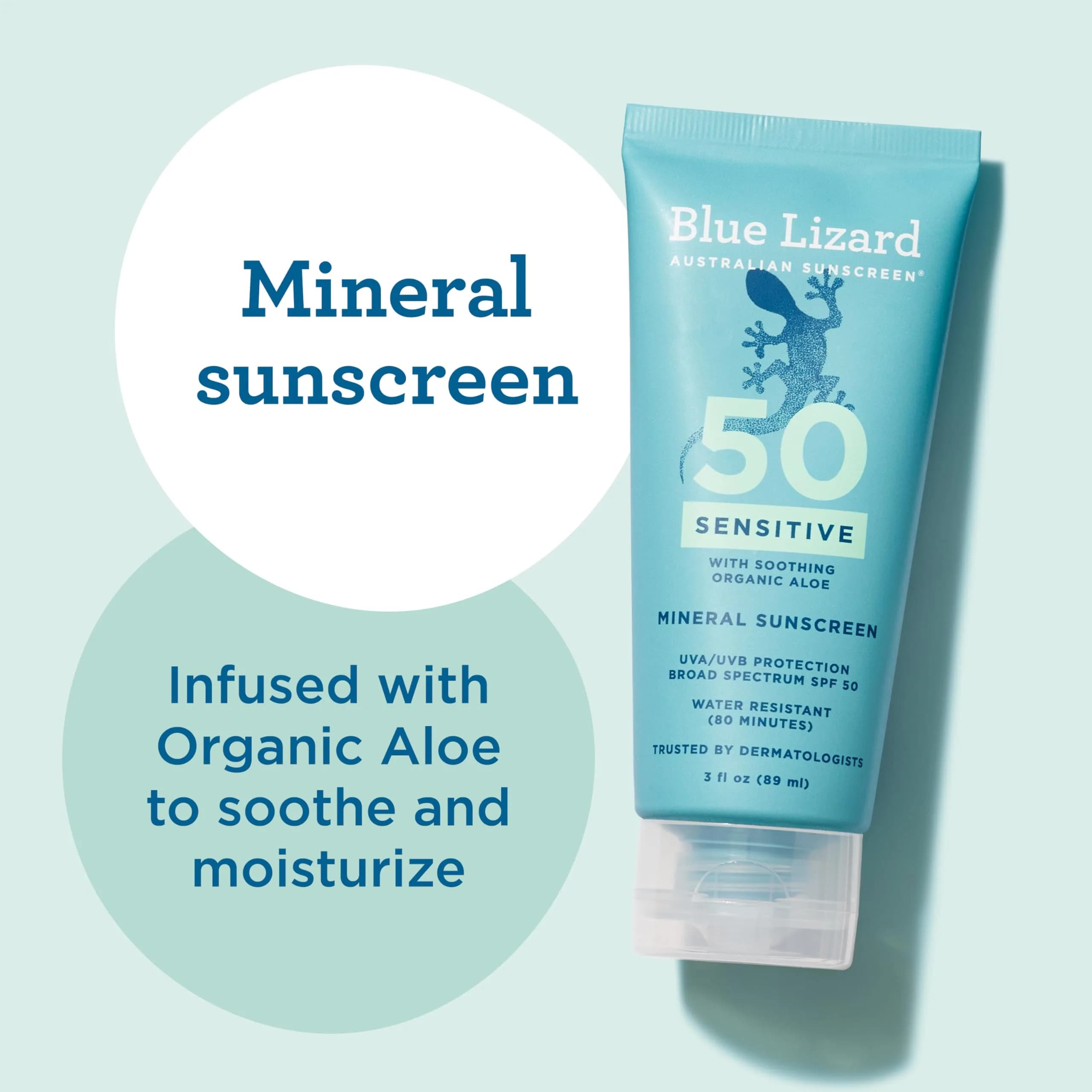 BLUE LIZARD Sensitive Mineral Sunscreen Stick SPF 50, Zinc Oxide, 3 oz. Tube | Water Resistant Sunscreen for Sensitive Skin - view 4