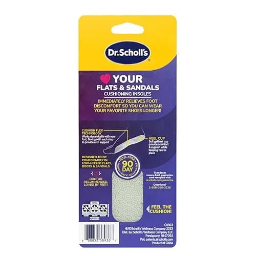 Dr. Scholl's Love Your Flats & Sandals 3/4 Length Insoles for Women, Shoe Size 6-10 (1 Pair) | All-Day Comfort with Arch Support thumbnail 8