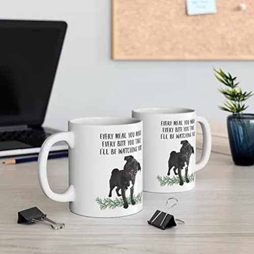 Lovesout Funny Pug Black Gifts For Women Coffee Mug 295ml (10oz) | Printed on Both Sides thumbnail 4