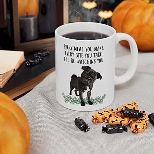 Lovesout Funny Pug Black Gifts For Women Coffee Mug 295ml (10oz) | Printed on Both Sides thumbnail 5