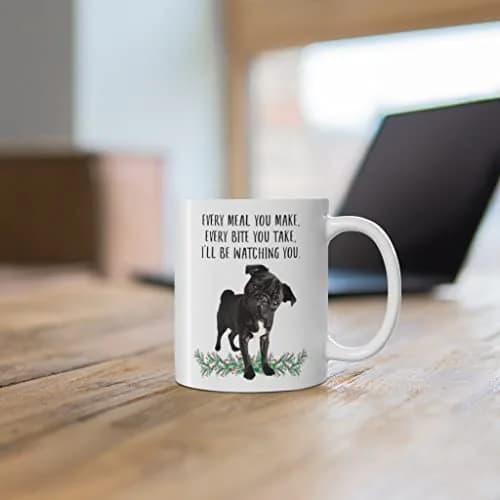 Lovesout Funny Pug Black Gifts For Women Coffee Mug 295ml (10oz) | Printed on Both Sides thumbnail 7