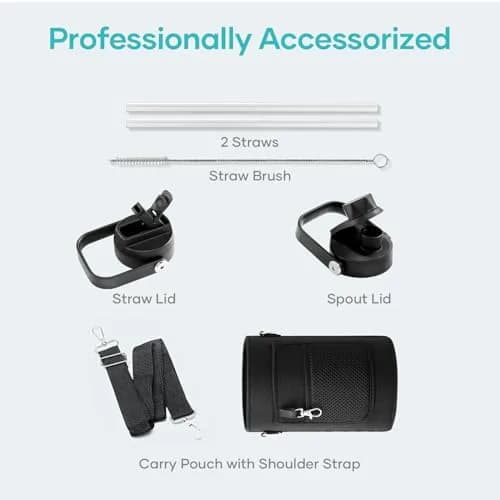 BUZIO 64 oz Insulated Stainless Steel Water Bottle with Dust-proof Lids | Keeps Cold 48H & Hot 24H | BPA-Free thumbnail 8