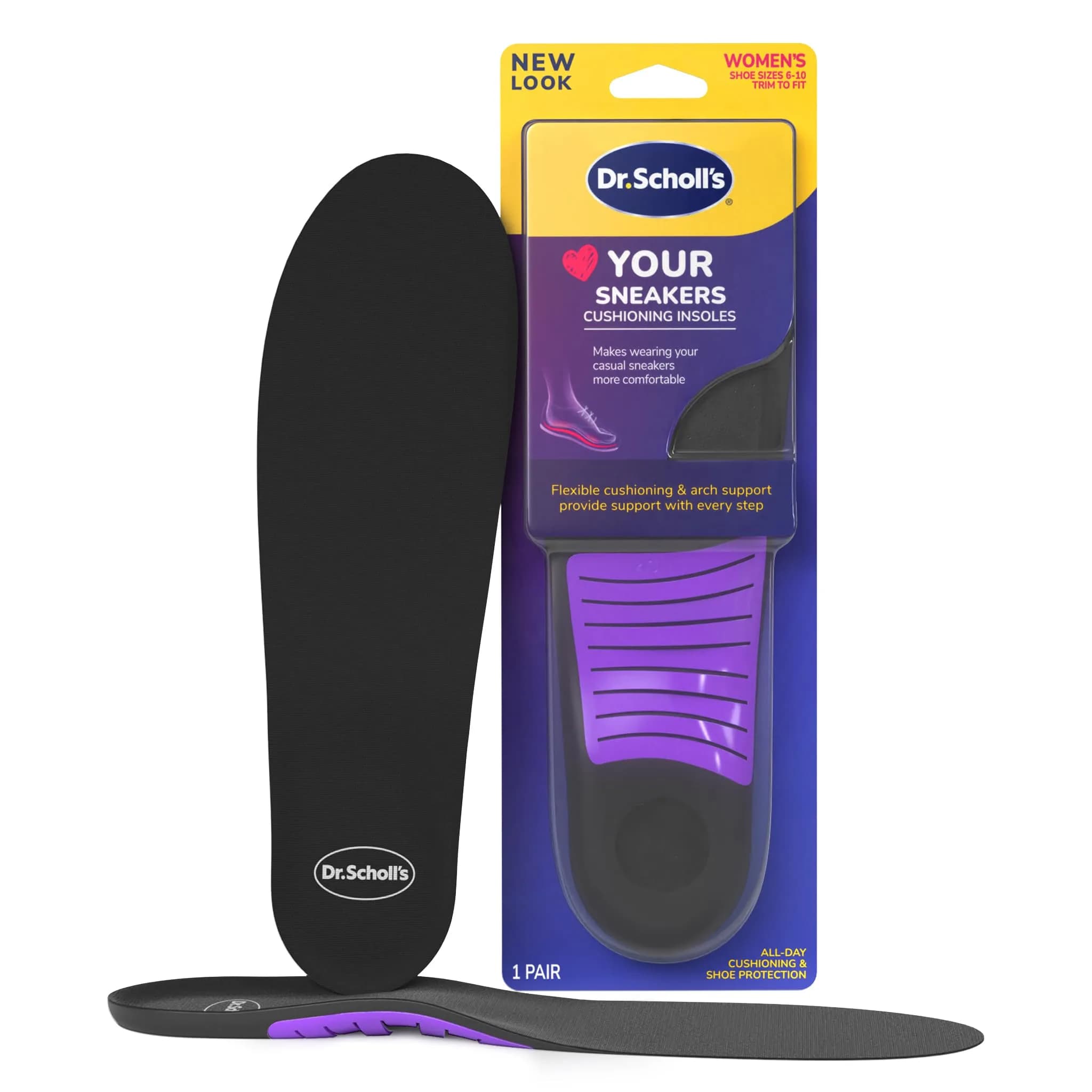 Dr. Scholl's Love Your Sneakers Full Length Insoles for Women Size 6-10 | All-Day Comfort & Arch Support - main product image