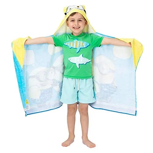 Franco Despicable Me Minions Hooded Towel Wrap 64cm x 127cm | Fun Cartoon Character for Kids thumbnail 2