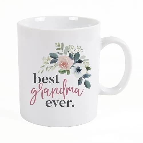 P. Graham Dunn Best Grandma Ever Floral Pink 15 oz Porcelain Coffee Mug | Inspirational Gift for Grandma thumbnail 1