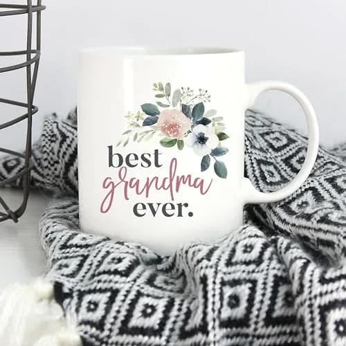 P. Graham Dunn Best Grandma Ever Floral Pink 15 oz Porcelain Coffee Mug | Inspirational Gift for Grandma thumbnail 4
