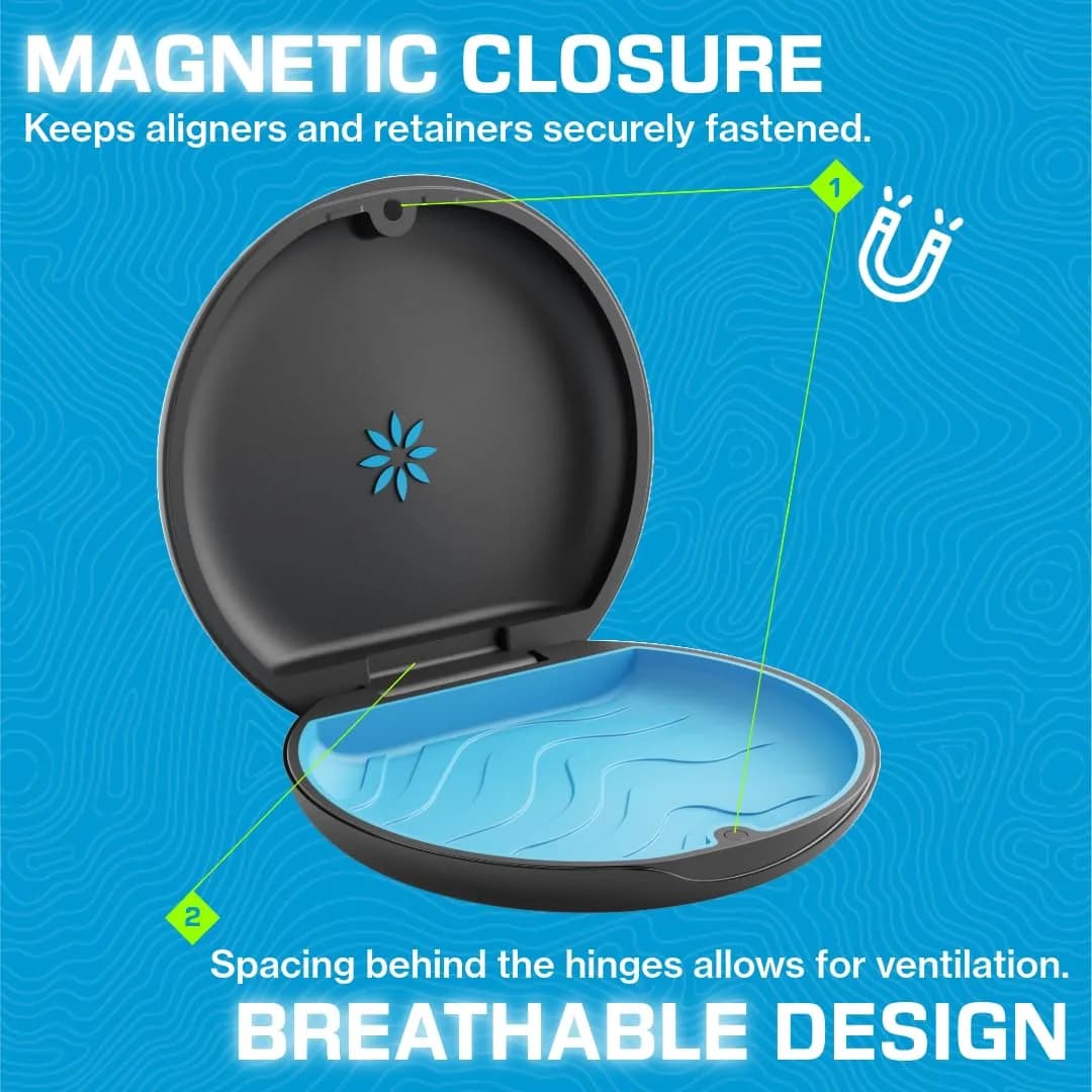 INVISALIGN Dandelion Aligner and Retainer Case | Medical-Grade Thermoplastic, Magnetic Closure, Ventilated Design (8.7 x 8.7 x 2.2 Inch) - view 4