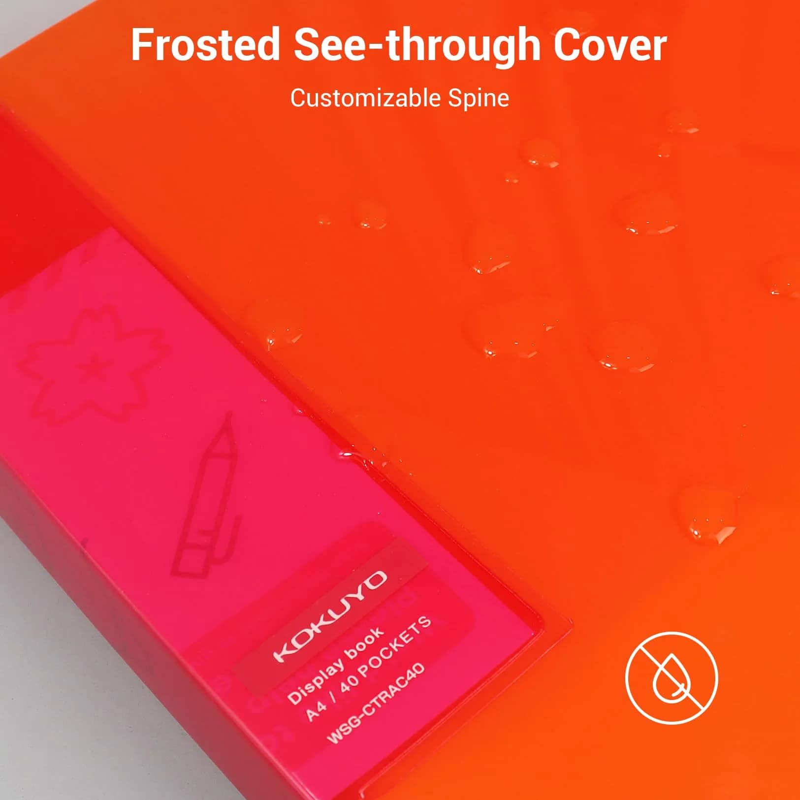 KOKUYO 40-Pocket Binder with Plastic Sleeves (Orange), A4 Art Portfolio Folder with Clear Sheet Protectors | Japan Import - view 3