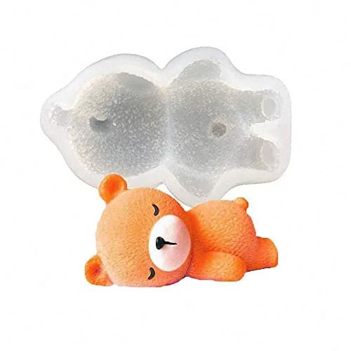 MoldFun 3D Sleeping Bear Silicone Soap & Cake Jello Mold 10.9cm (4.3in) x 7.1cm (2.8in) x 4.3cm (1.7in) | Food-Grade Platinum Silicone for Crafts thumbnail 1