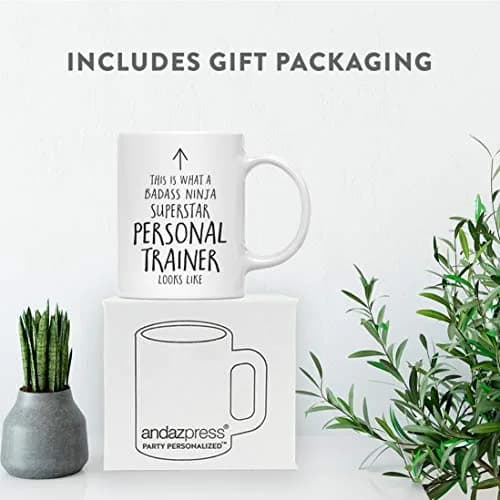 Andaz Press Badass Ninja Superstar Personal Trainer Mug 11oz (325ml) | Funny Ceramic Coffee Tea Cup thumbnail 4