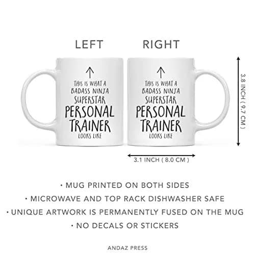 Andaz Press Badass Ninja Superstar Personal Trainer Mug 11oz (325ml) | Funny Ceramic Coffee Tea Cup thumbnail 5