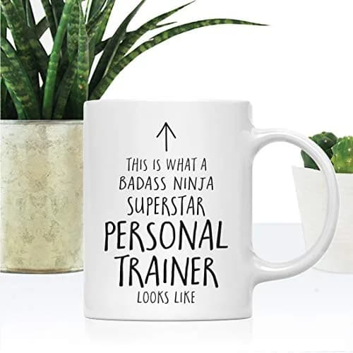Andaz Press Badass Ninja Superstar Personal Trainer Mug 11oz (325ml) | Funny Ceramic Coffee Tea Cup thumbnail 2